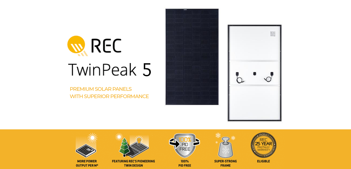 REC - TWINPEAK 5 SOLAR PANELS